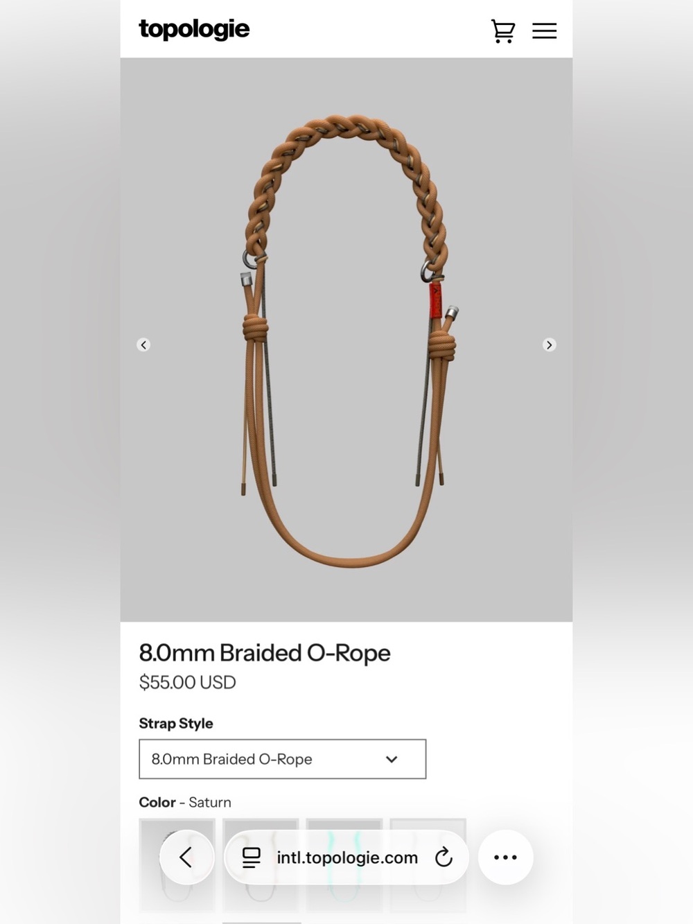 8.0mm Braided O-Rope - Saturn